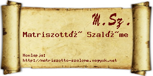 Matriszottó Szalóme névjegykártya